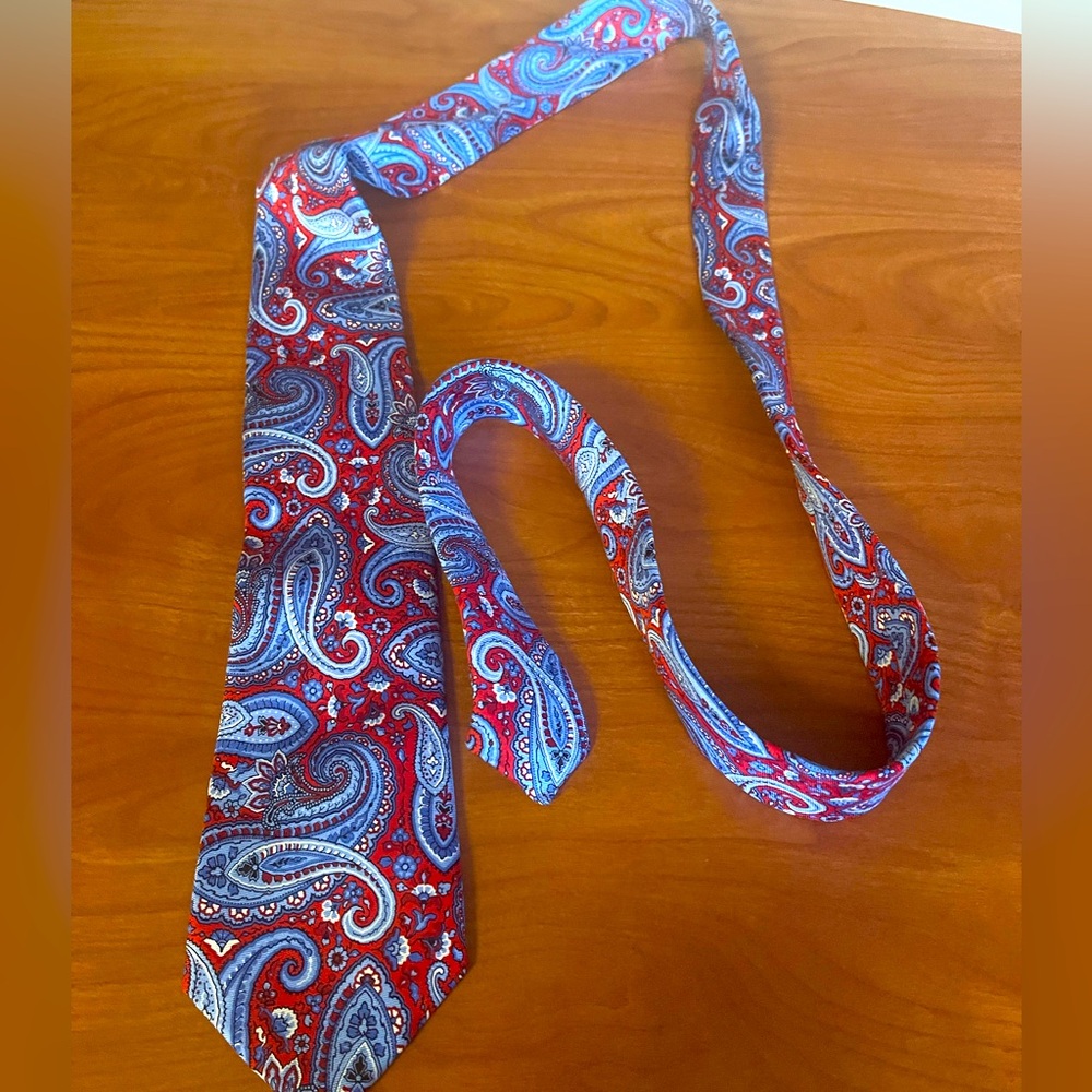Paisley Red and Blue Men's Tie